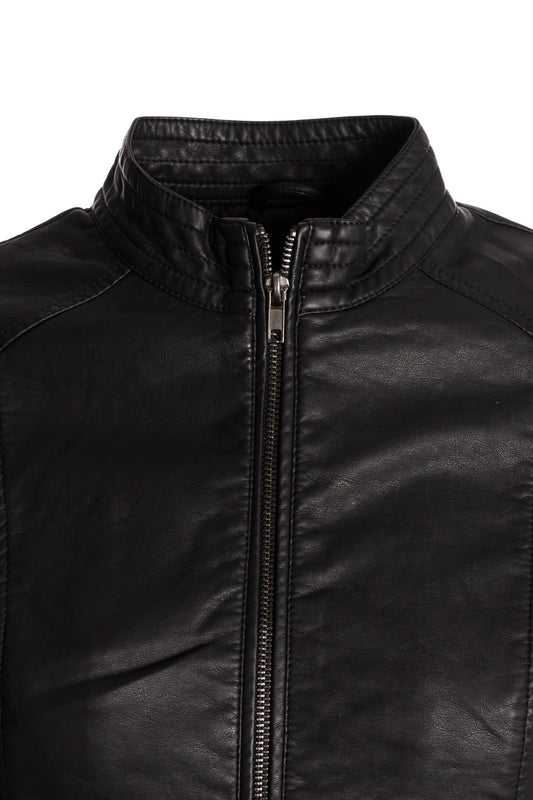 SP DAILY Jacket - sort imiteret læder