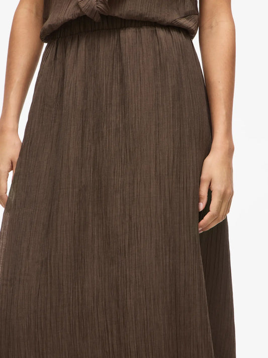 VL VIDANIRA HW MIDI SKIRT - brown