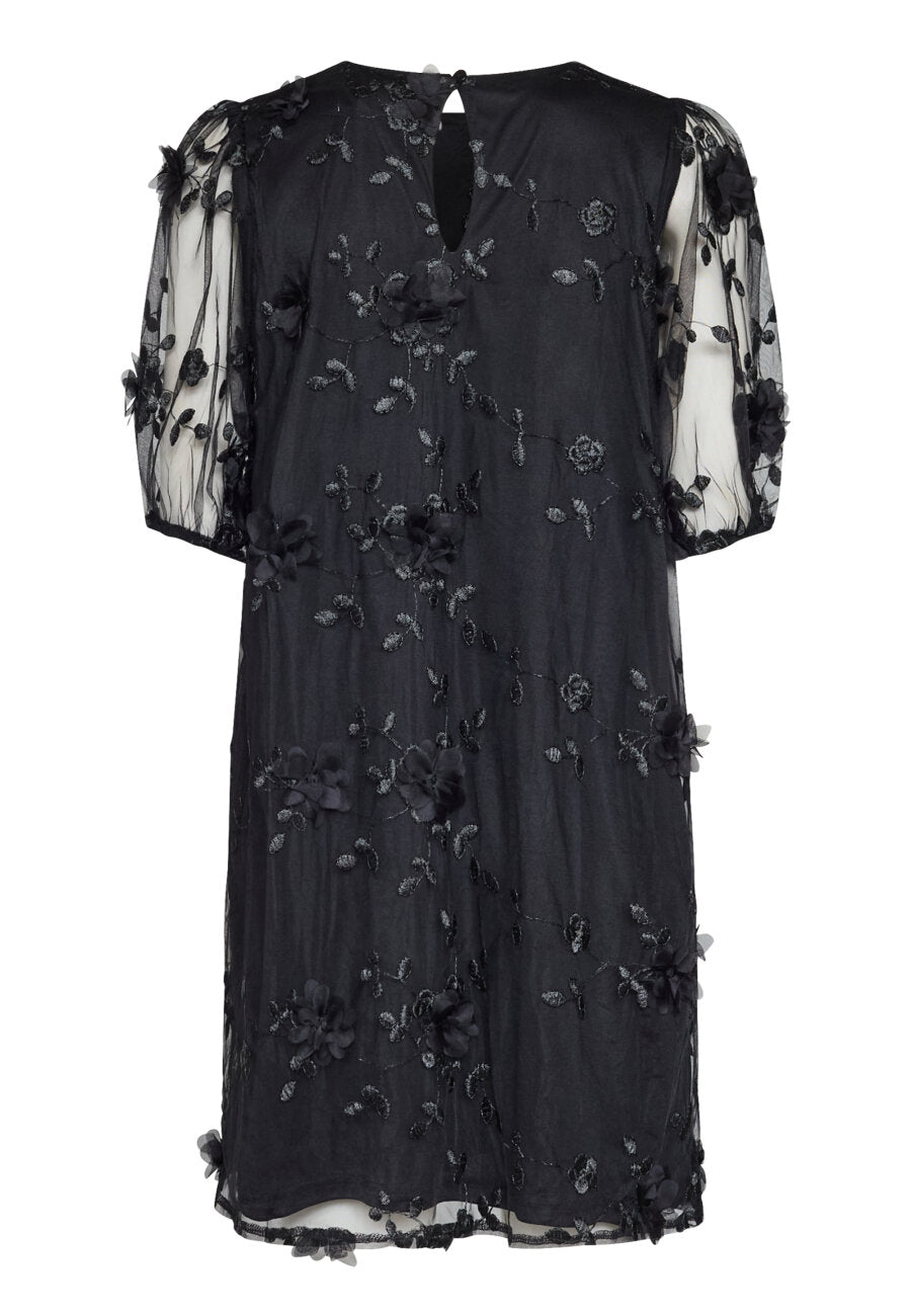 SP GEMBA Dress - sort m/blomster