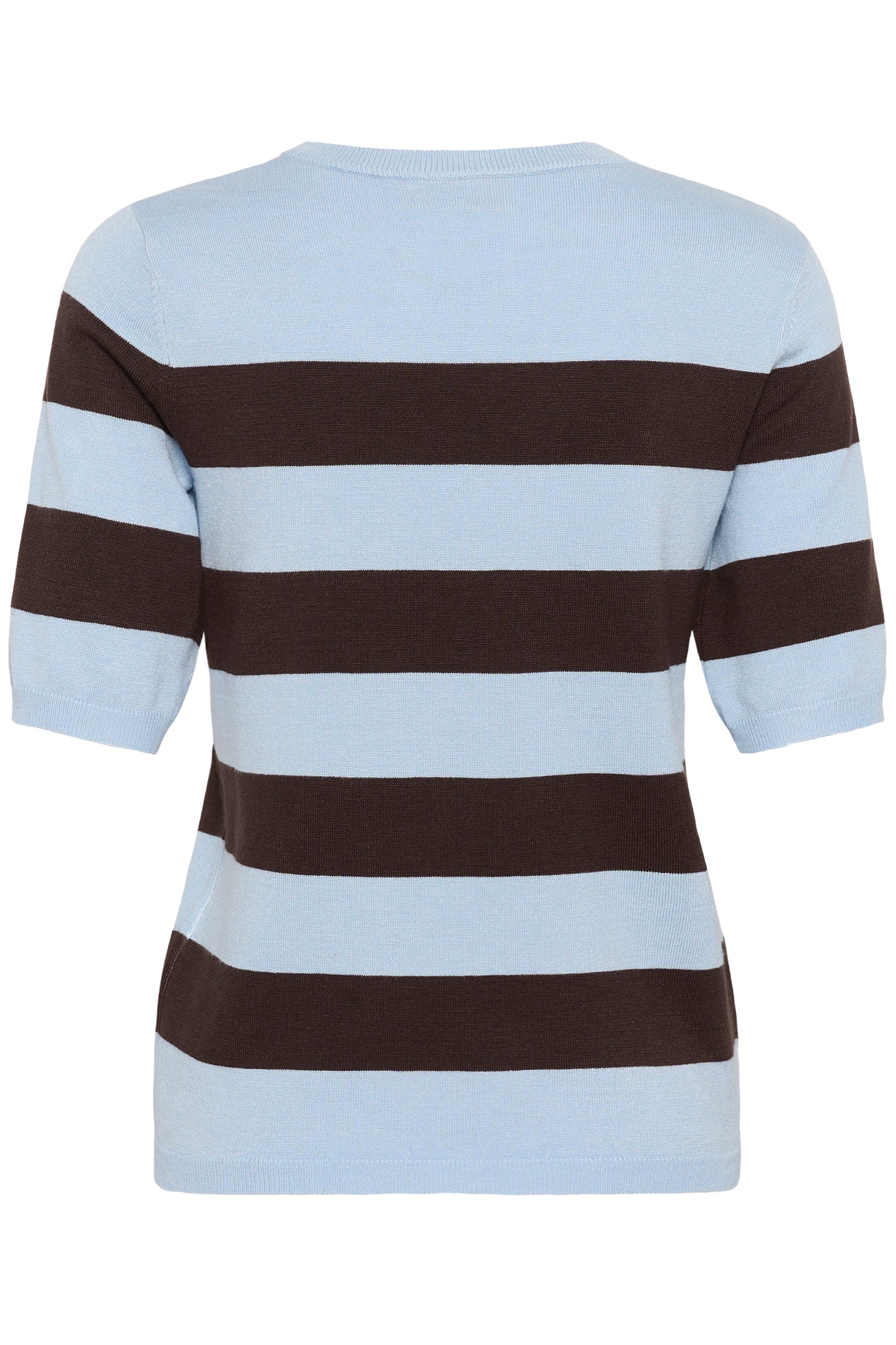 KA Lizza striped blue fog/brown knit m/korte ærmer