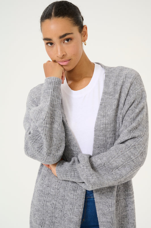 KA Tella knit cardigan - grey melange
