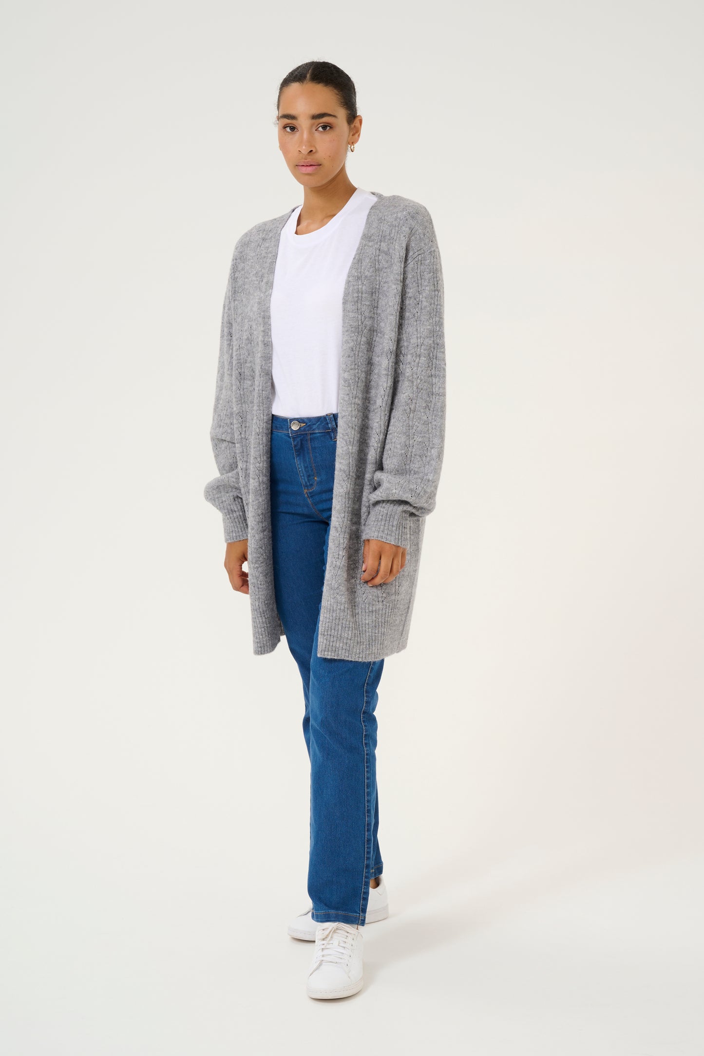 KA Tella knit cardigan - grey melange