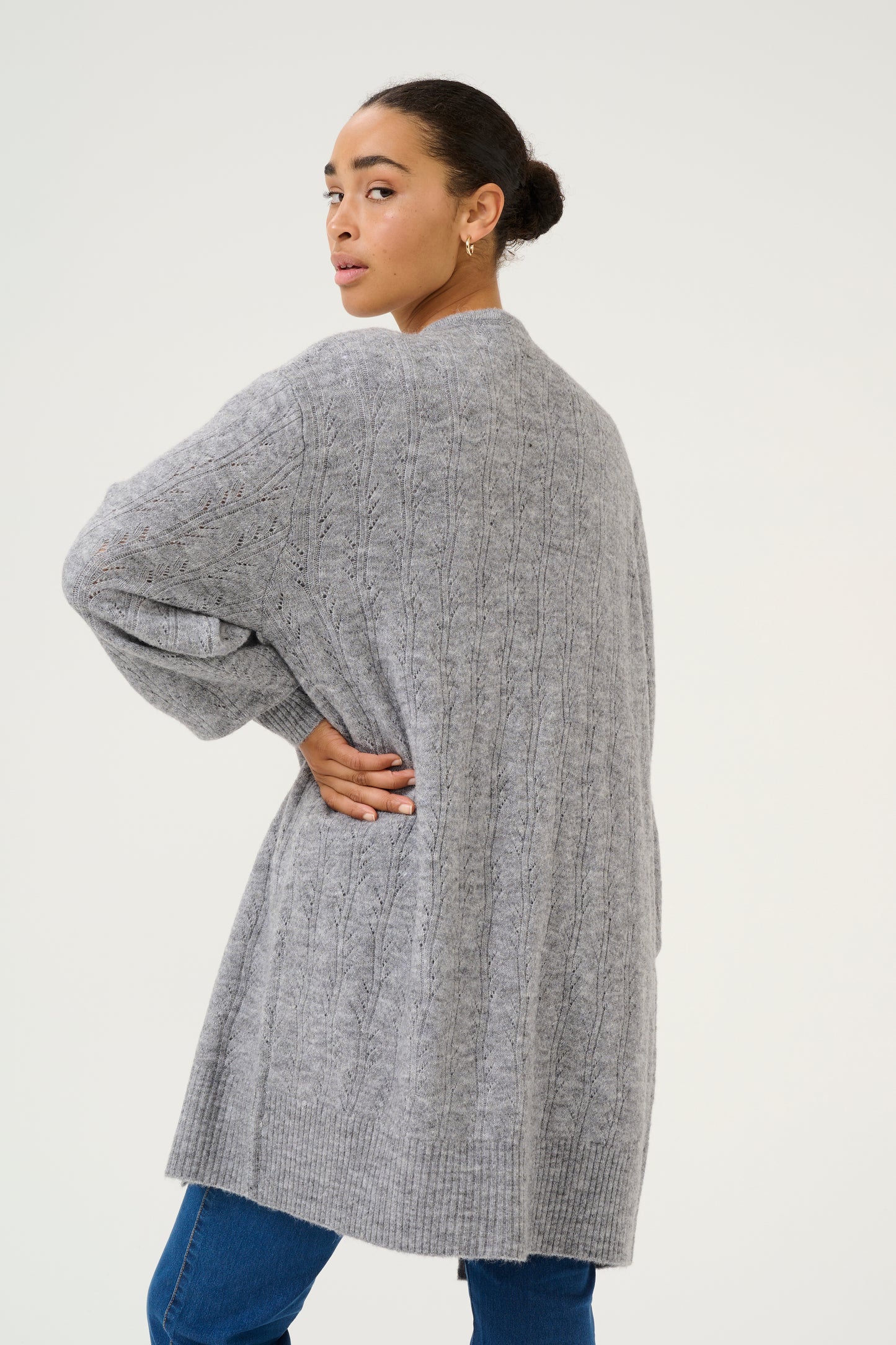 KA Tella knit cardigan - grey melange