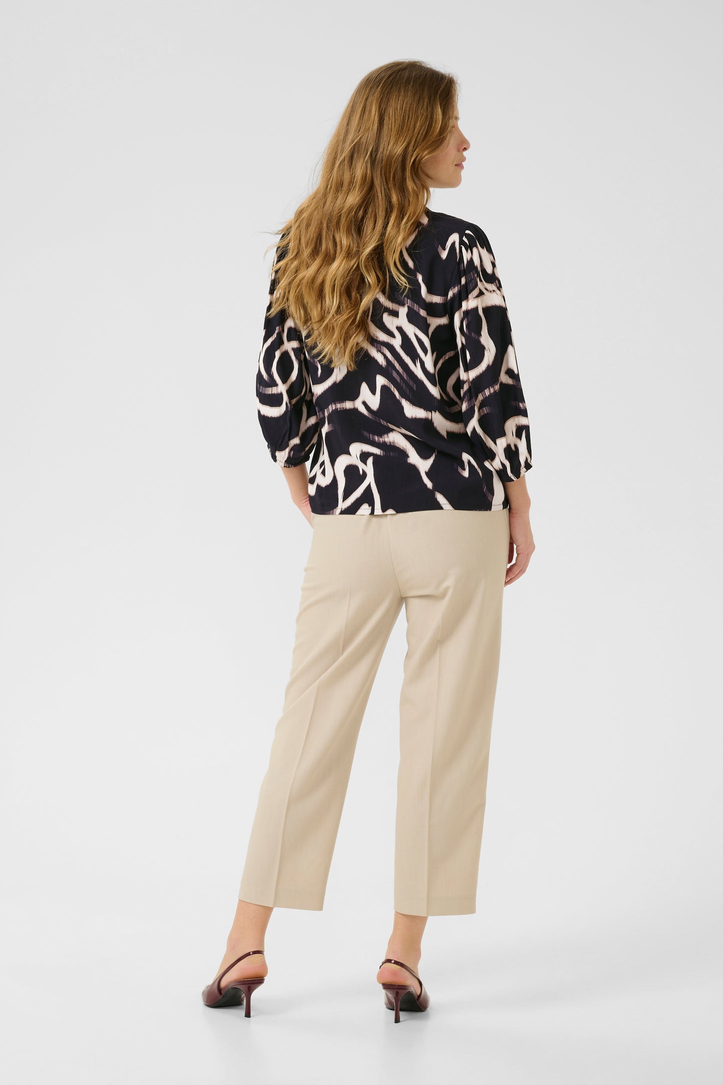 KA Martha Frill Blouse - black/nature