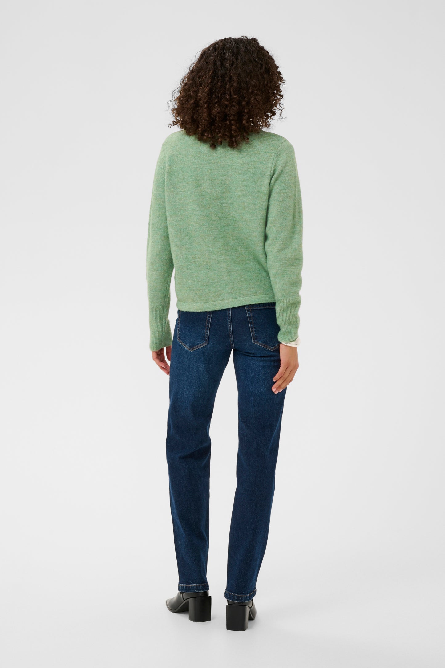 KA Niel knit Cardigan - Sea Spray melange - grøn