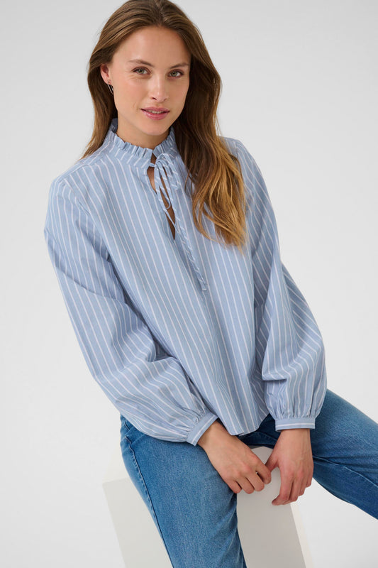 KA Milina Blouse - blue/white stripe