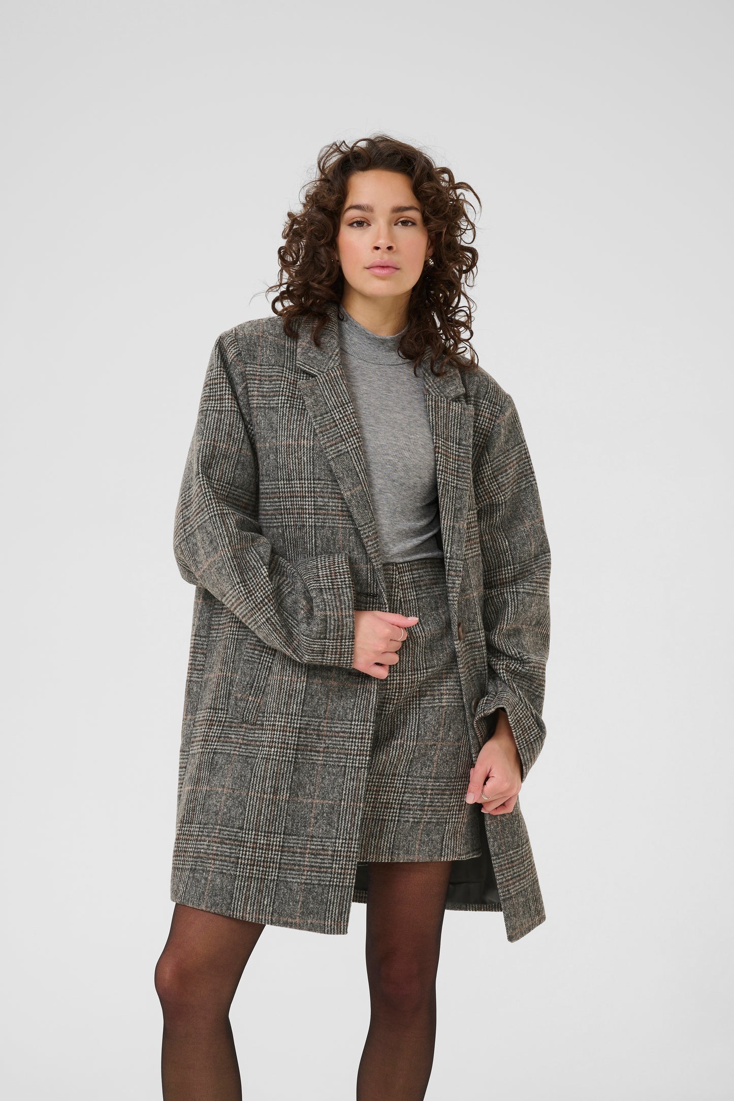 KA Vivian Checked Jacket - grey prince tern