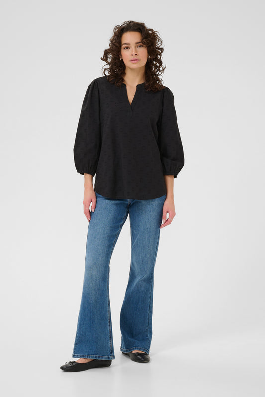 KA Enya Blouse 3/4 sleve - black