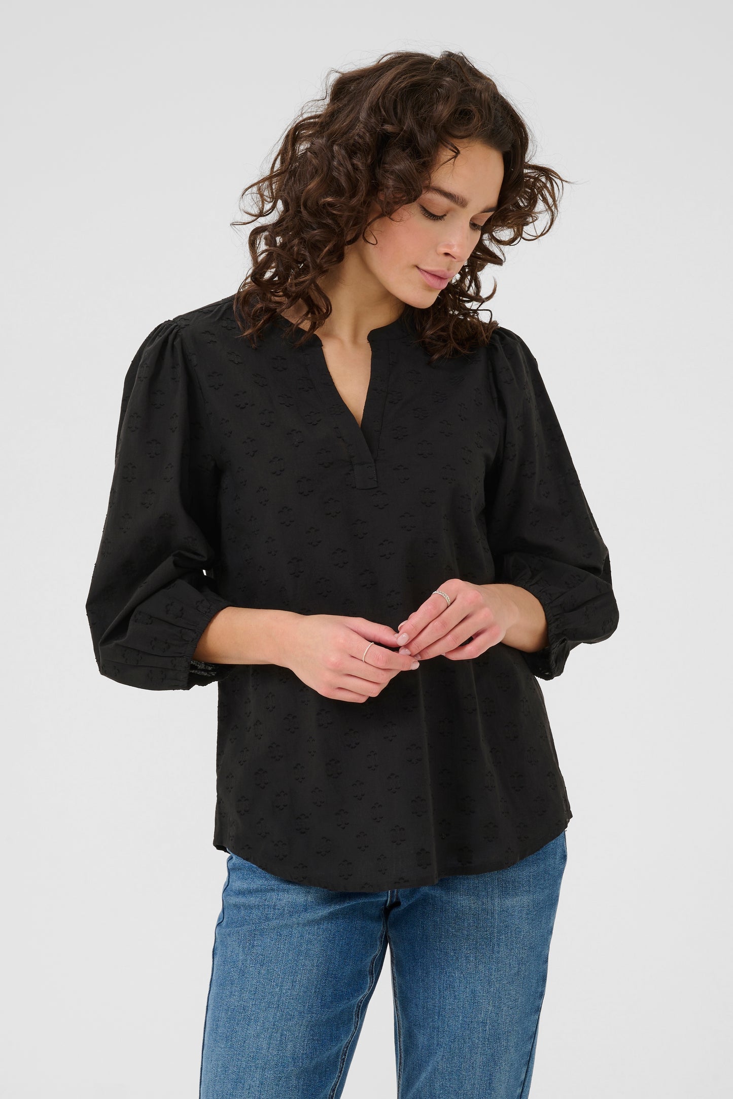 KA Enya Blouse 3/4 sleve - black