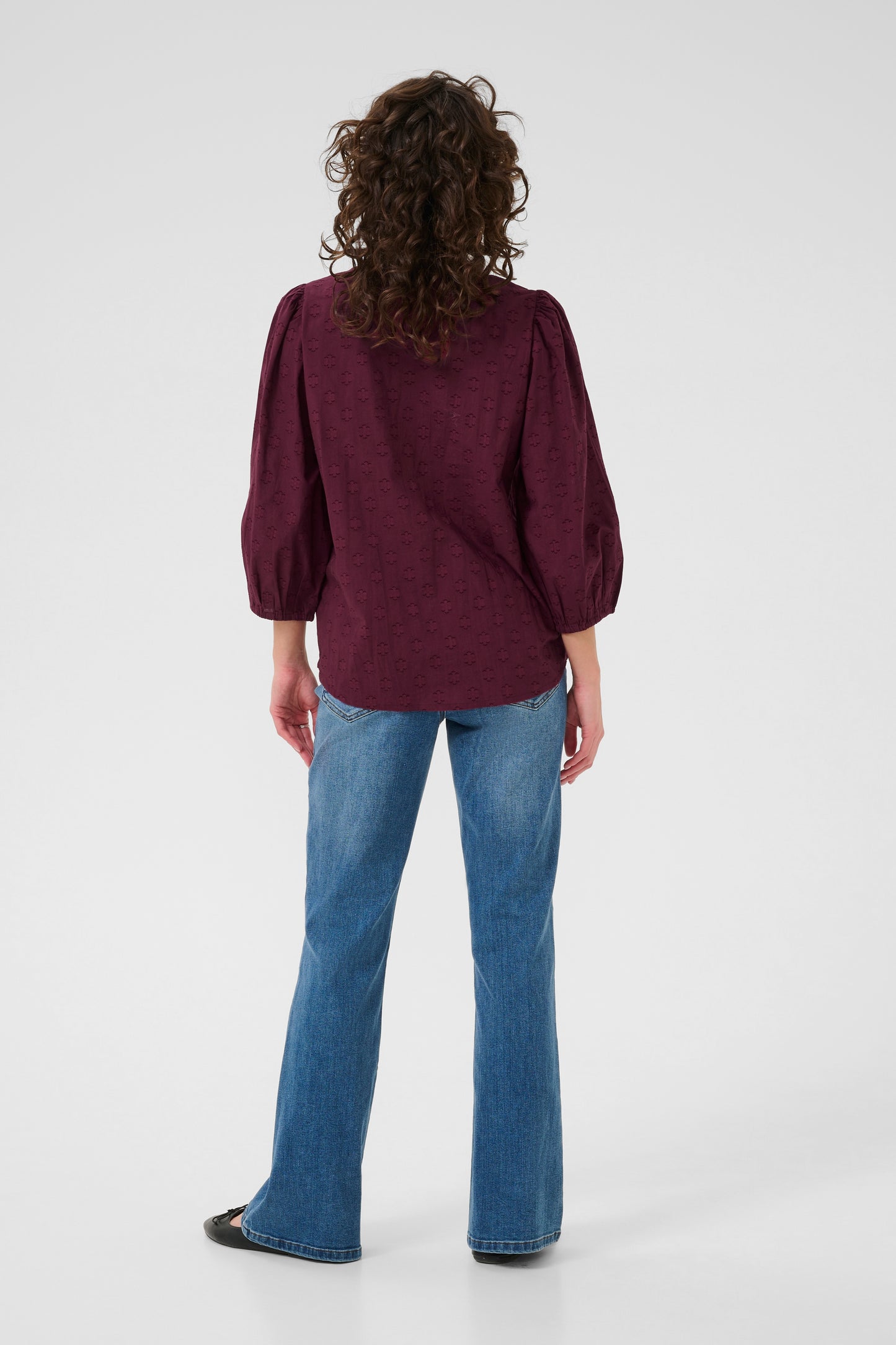 KA Enya Blouse 3/4 sleve - windsor wine
