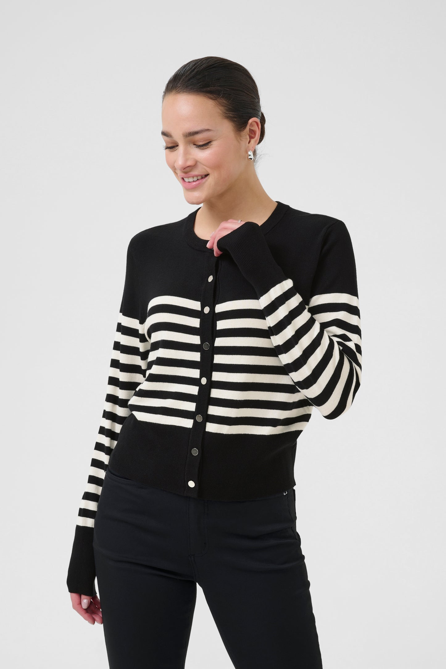 KA Lizza Cardigan - black/hvid