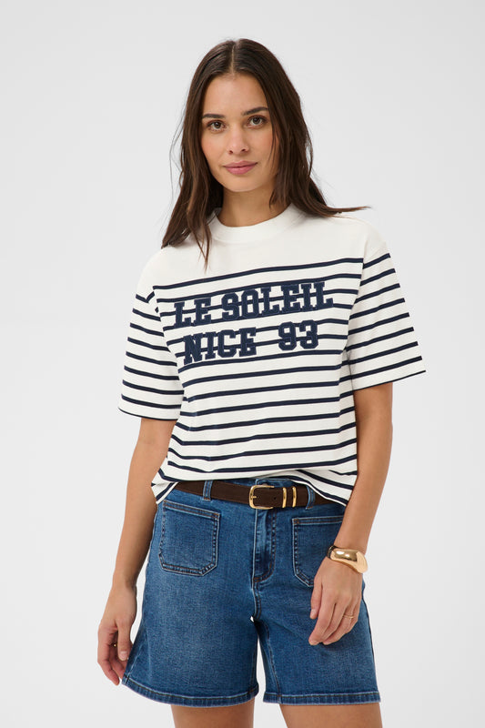 KA Nolia T-shirt - chalk/midnight blue