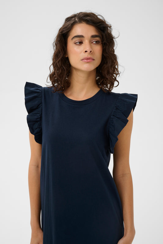 KA Celina Flounce Dress - midnight blue