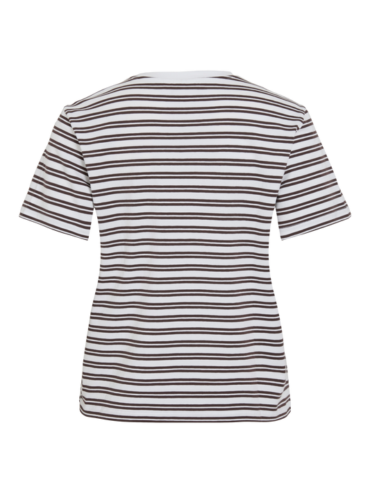 VL VINORA S/S YD T-SHIRT - coffee bean strib