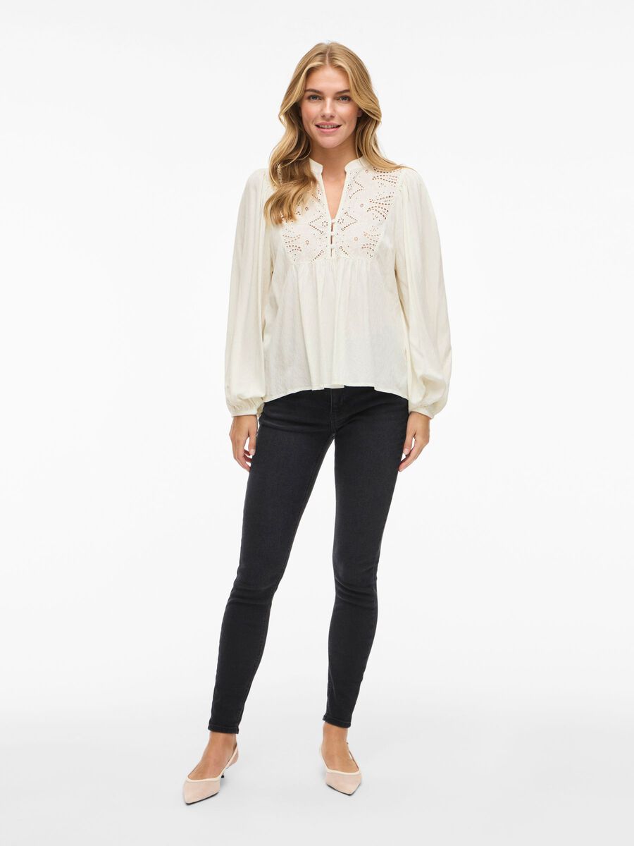 VL VITYRA L/S LACE TOP - hvid
