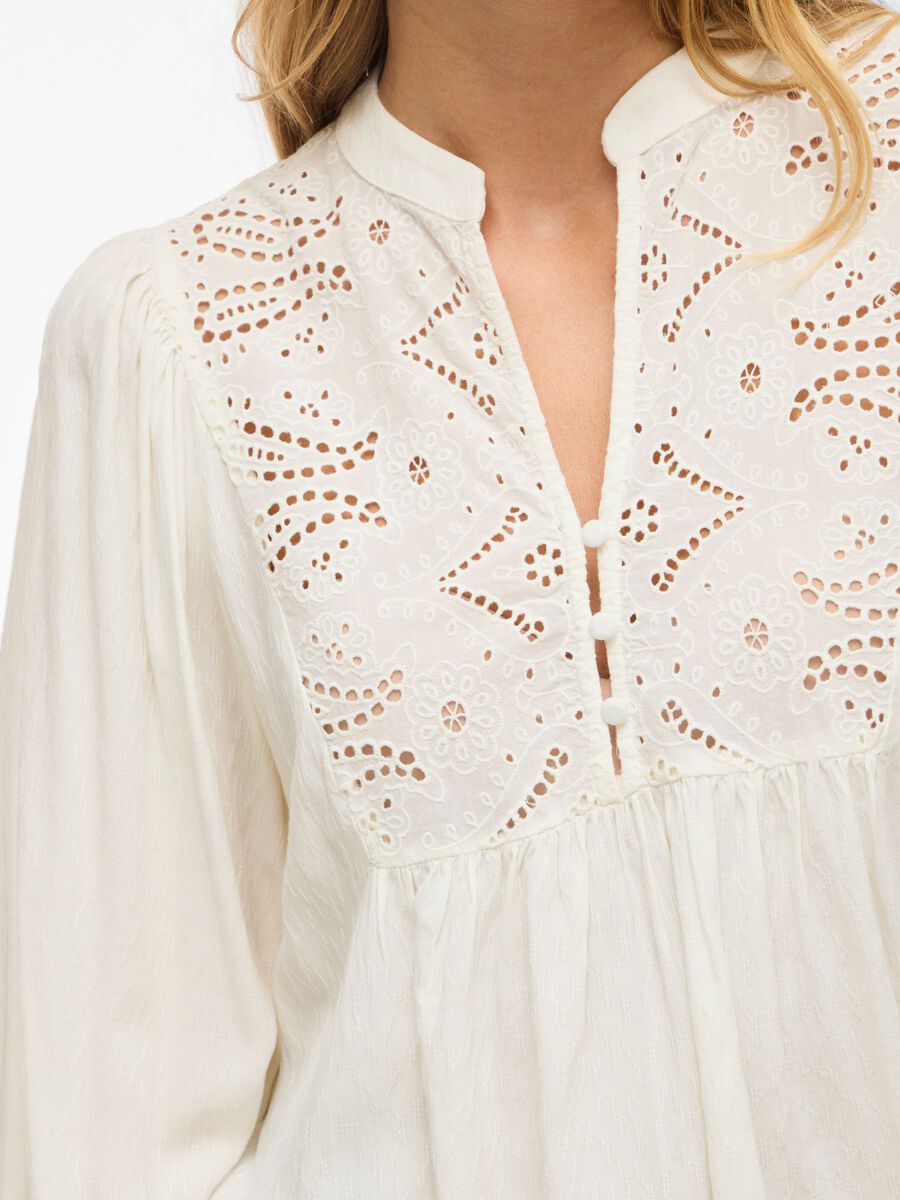 VL VITYRA L/S LACE TOP - hvid
