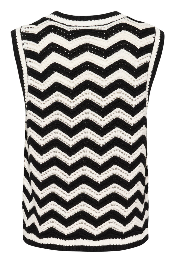 KA Laina knit slipover - sort/hvid