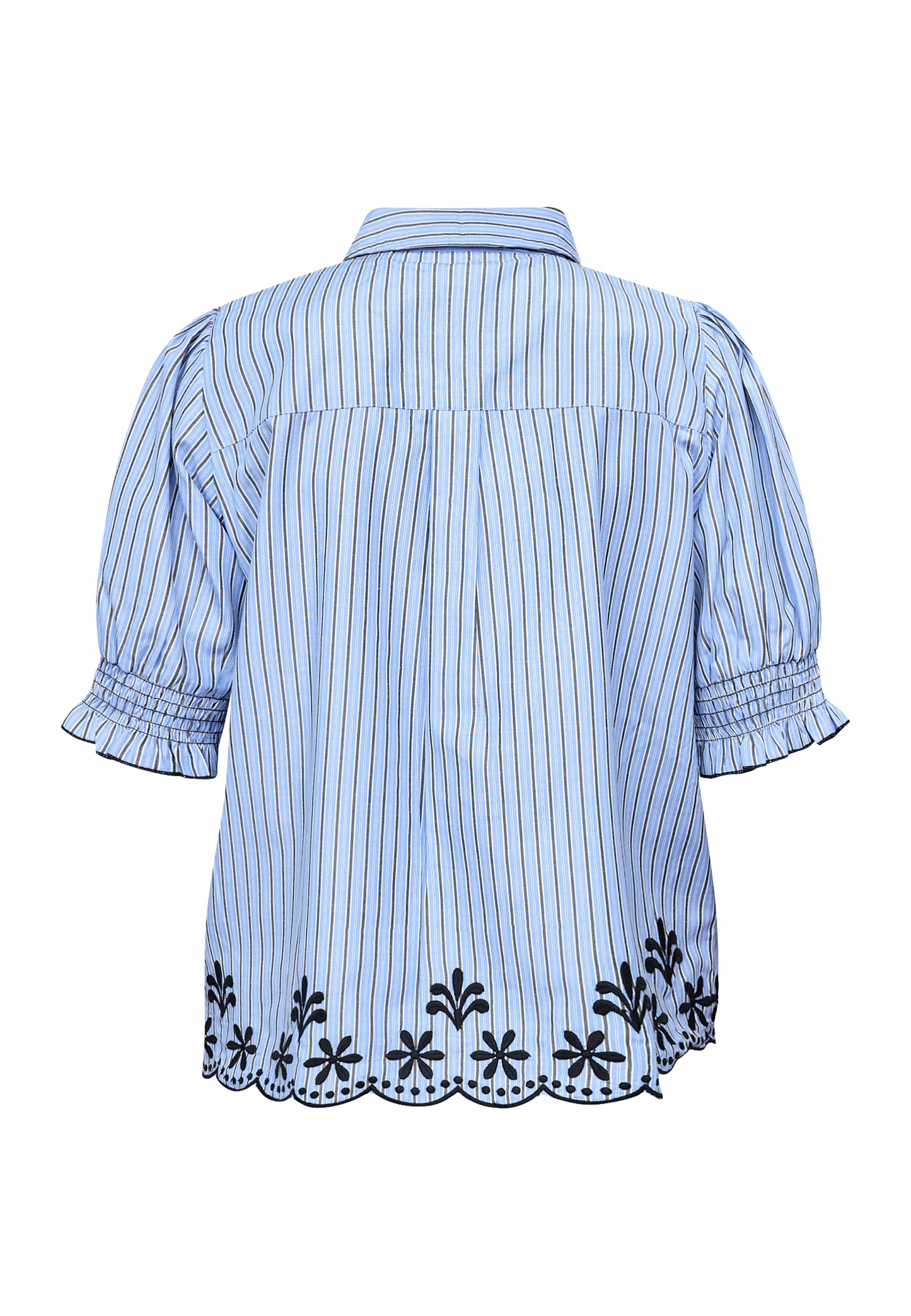 SP ISOLA-SS6 Bluse m/broderi - blue stripe
