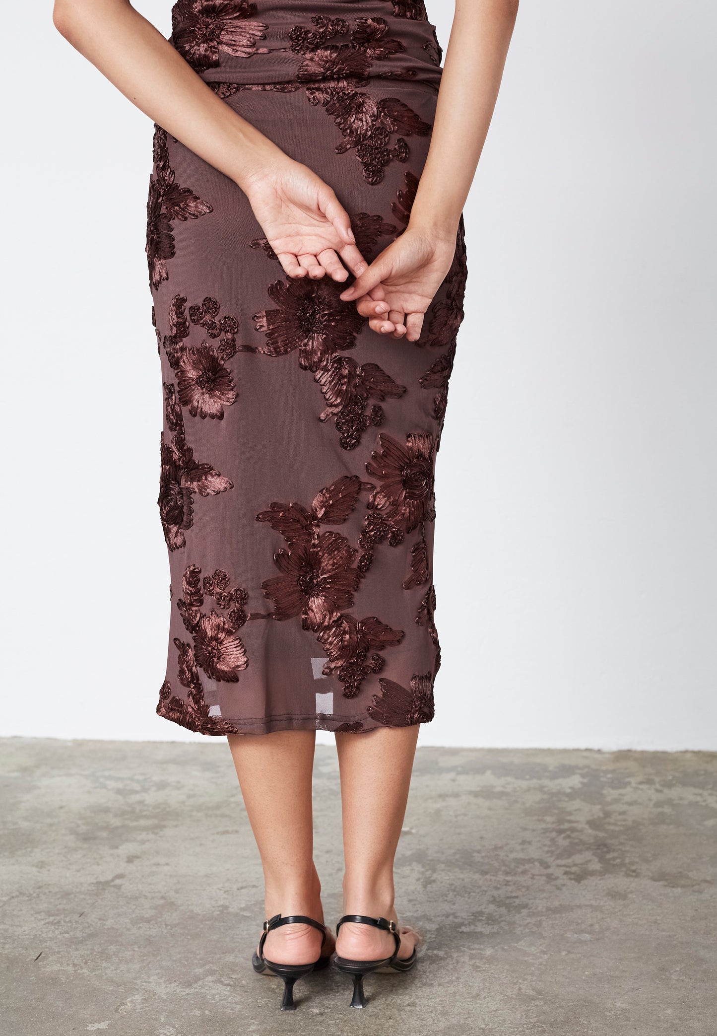 SP SIS Skirt - brown m/fine detaljer
