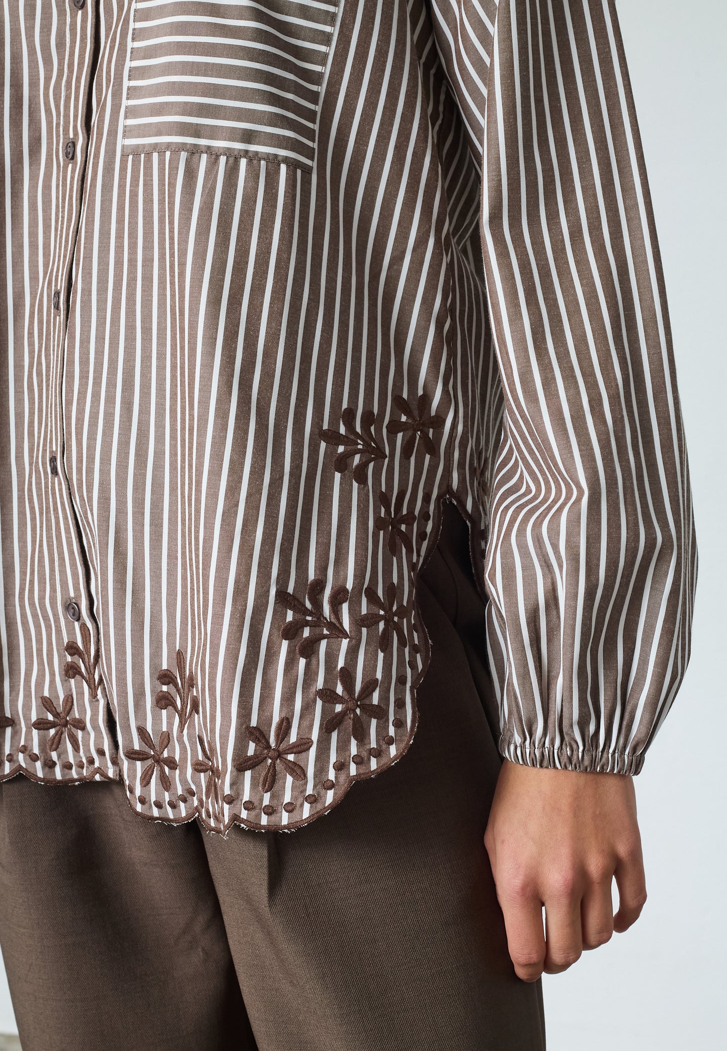 SP ISTEA-SH4 skjorte stribet - brown/cream