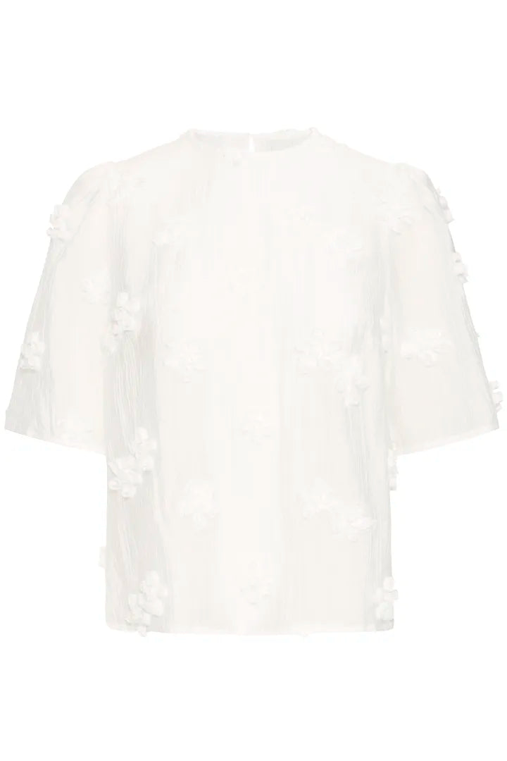 IC Briella blouse - råhvid med fine detaljer