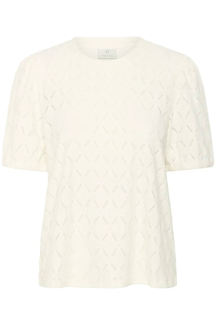 KA Tine Lace blouse - hvid m/korte ærmer