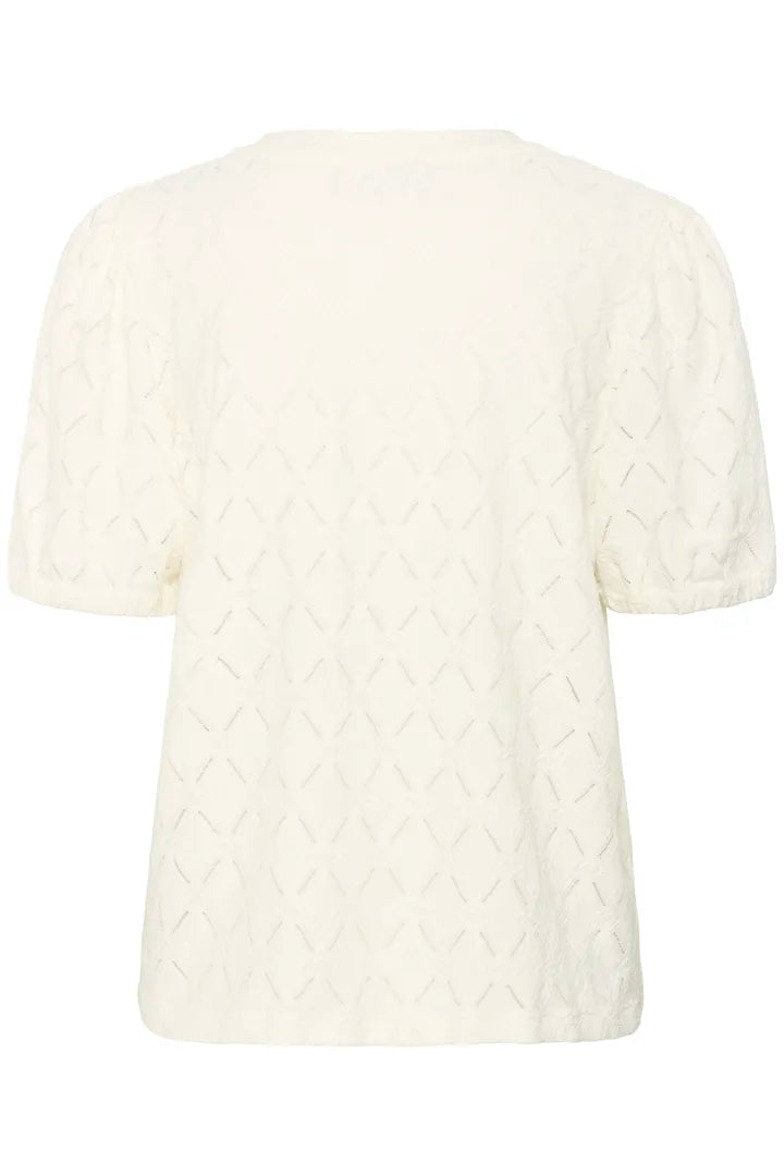 KA Tine Lace blouse - hvid m/korte ærmer