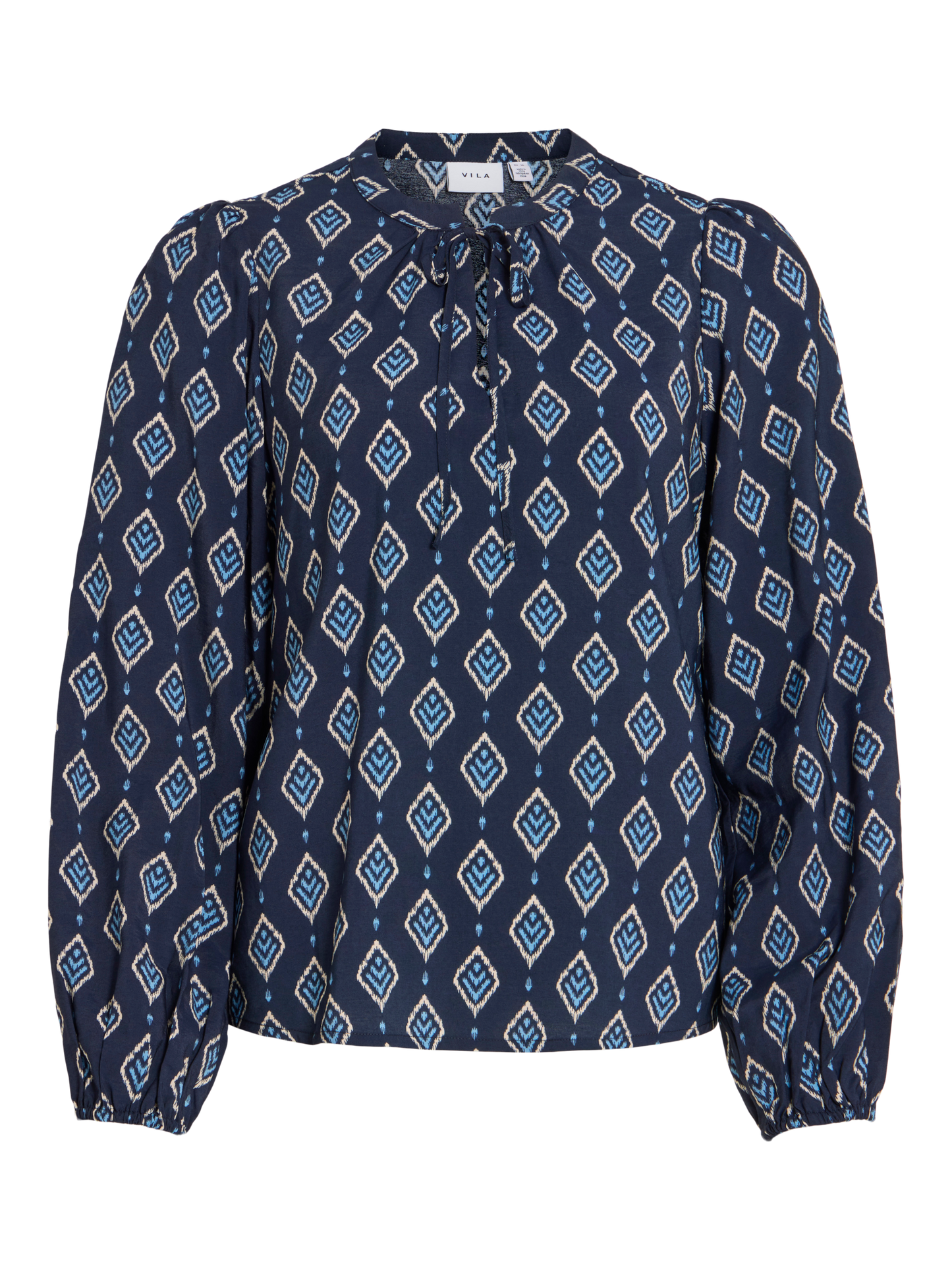 VL VISIGNA L/S Blouse navy m/mønster