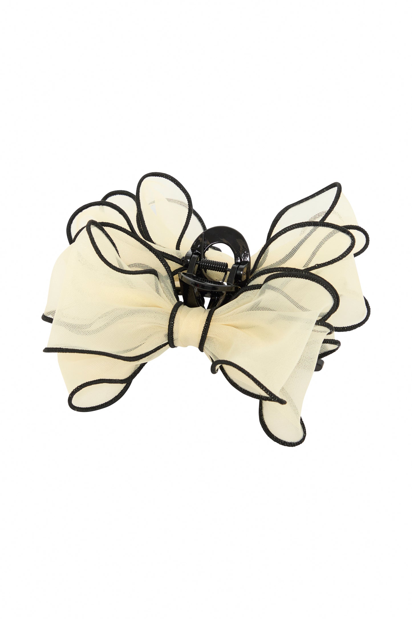 IC Bow Hair Claw - hårspænde i creme/sort