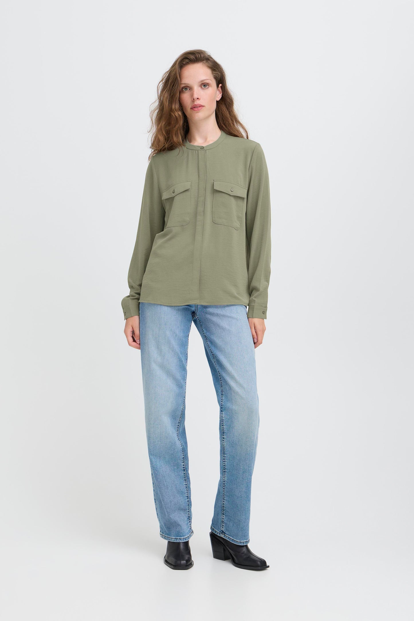 IC Soffie shirt - mulled basil støvet grøn