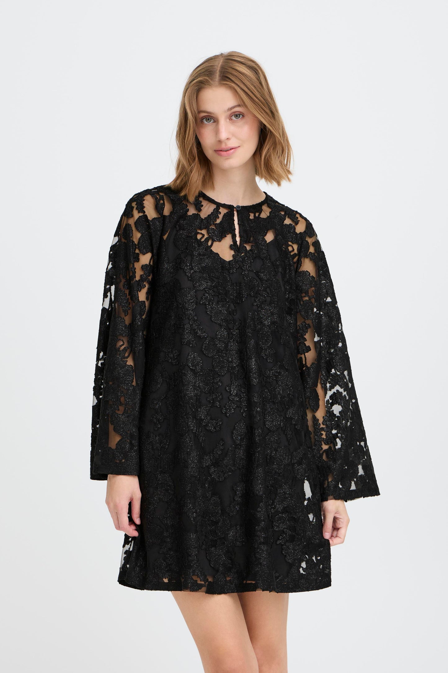 IC Lineo Dress - sort m/blonder