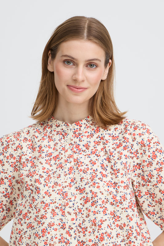 IC Qwina shirt - Teaberry lys rød mønster