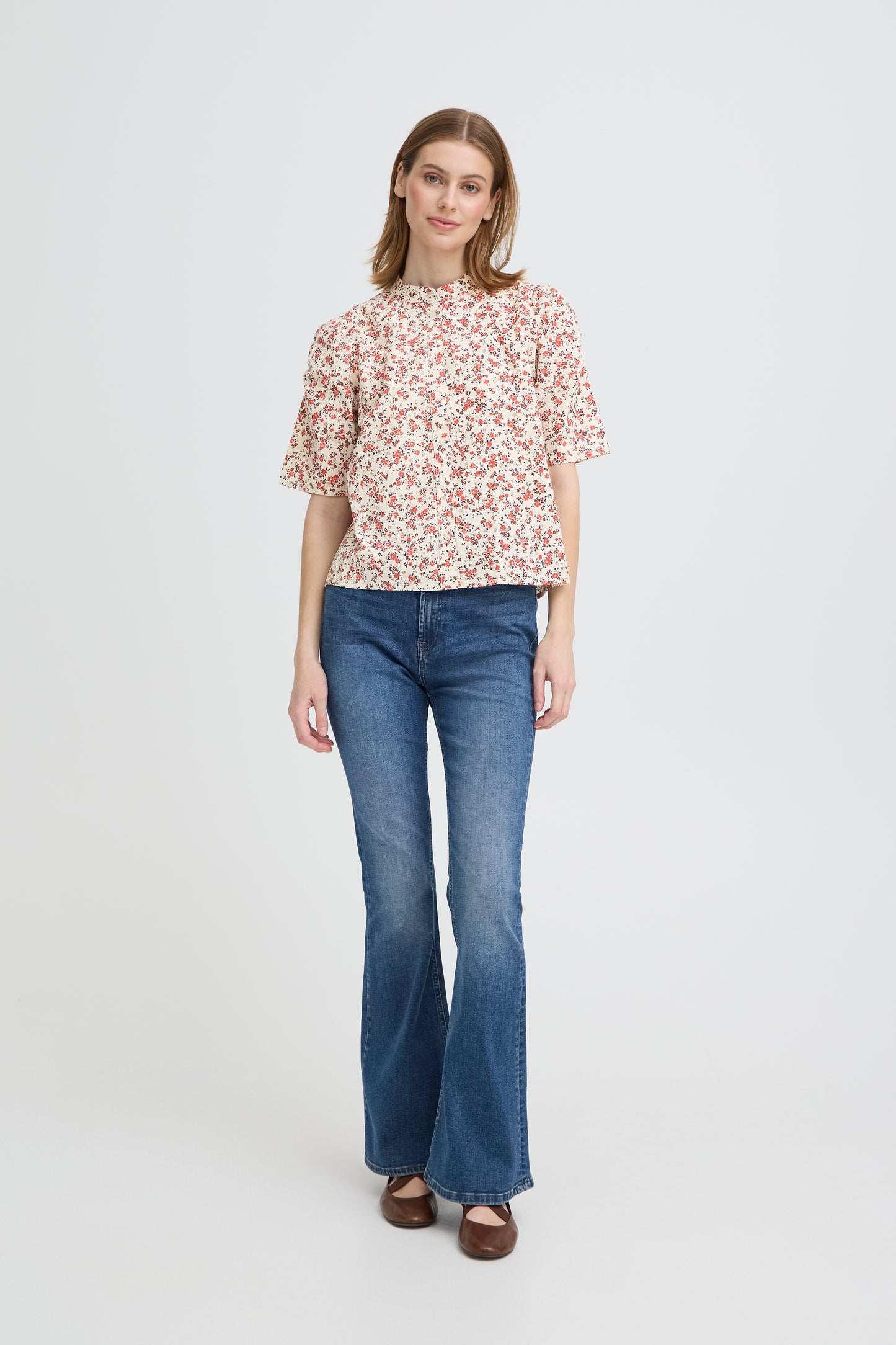 IC Qwina shirt - Teaberry lys rød mønster