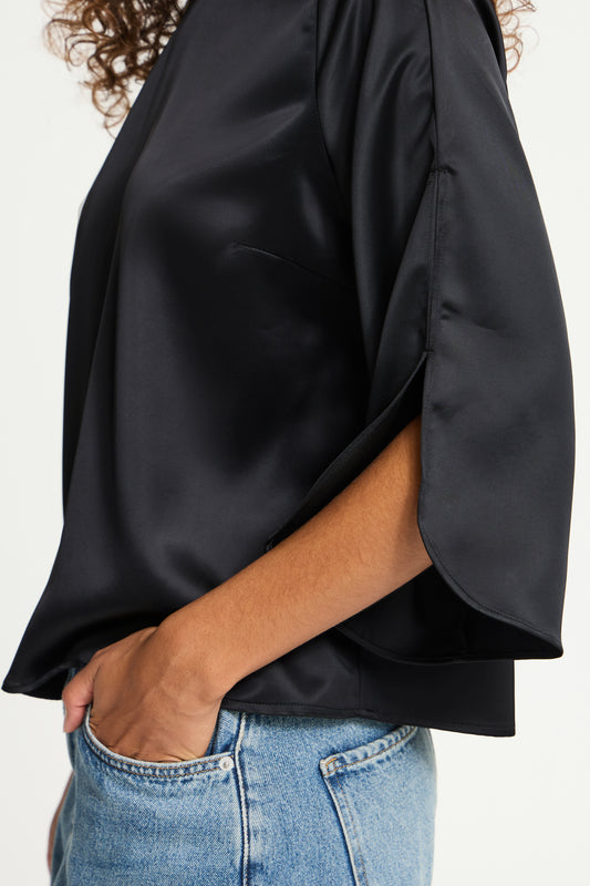 IC RUTH MS BLOUSE - BLACK M/SLIDS I ÆRME