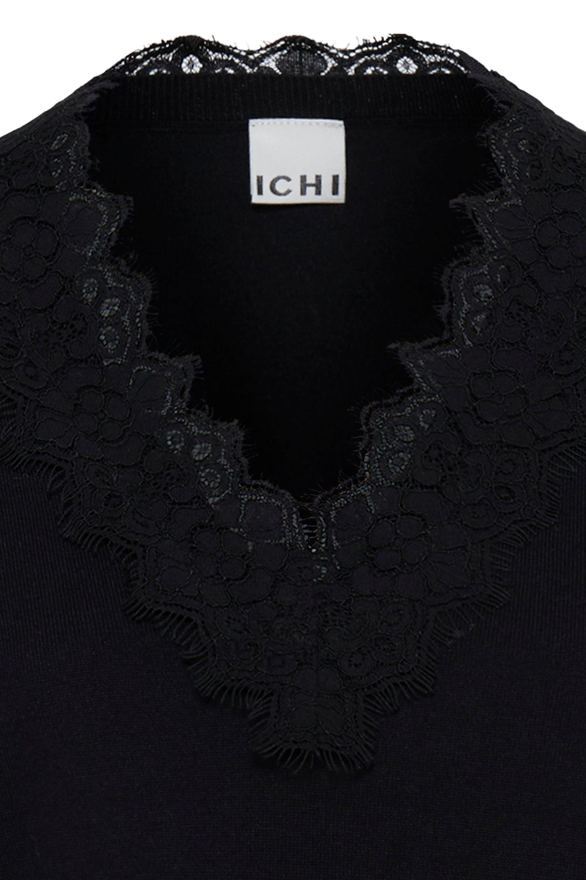 IC LULS LACE LONG SHIRT - BLACK