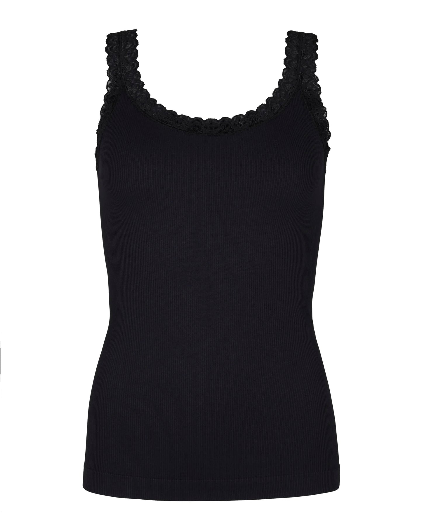 TS Frida Rib Top - Nero sort