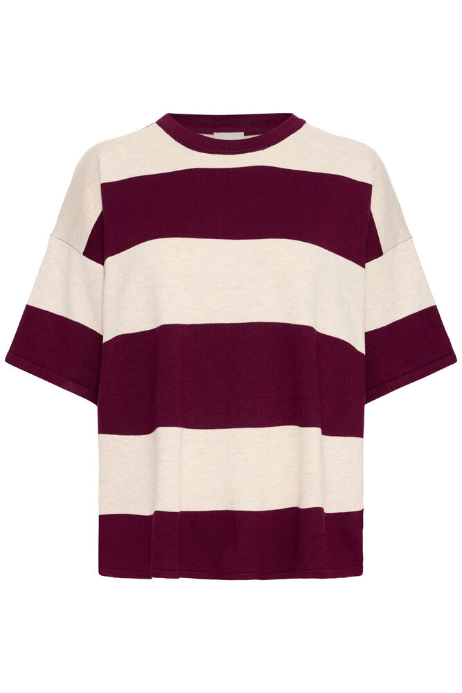 IC LULS LOOSE Shirt - hvid/rhododendron stripe
