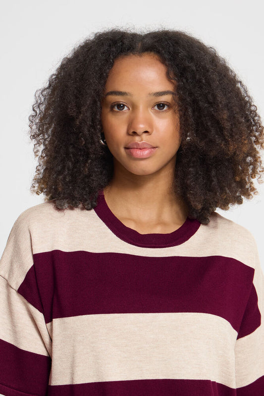 IC LULS LOOSE Shirt - hvid/rhododendron stripe