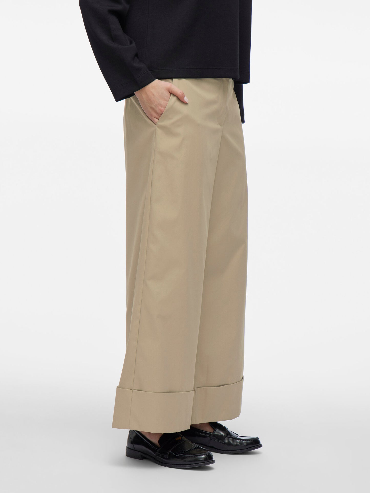 VL Visefrida 7/8 fold up pants - beige green