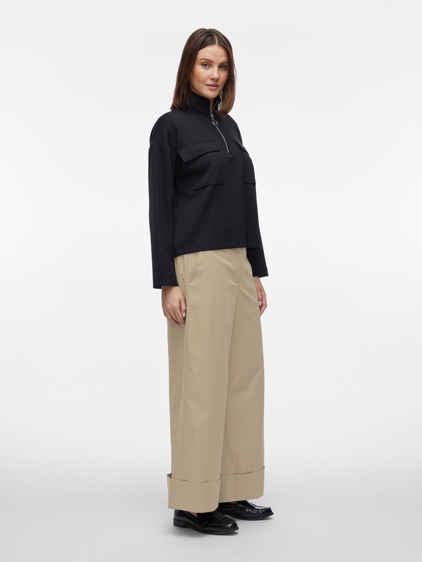 VL Visefrida 7/8 fold up pants - beige green
