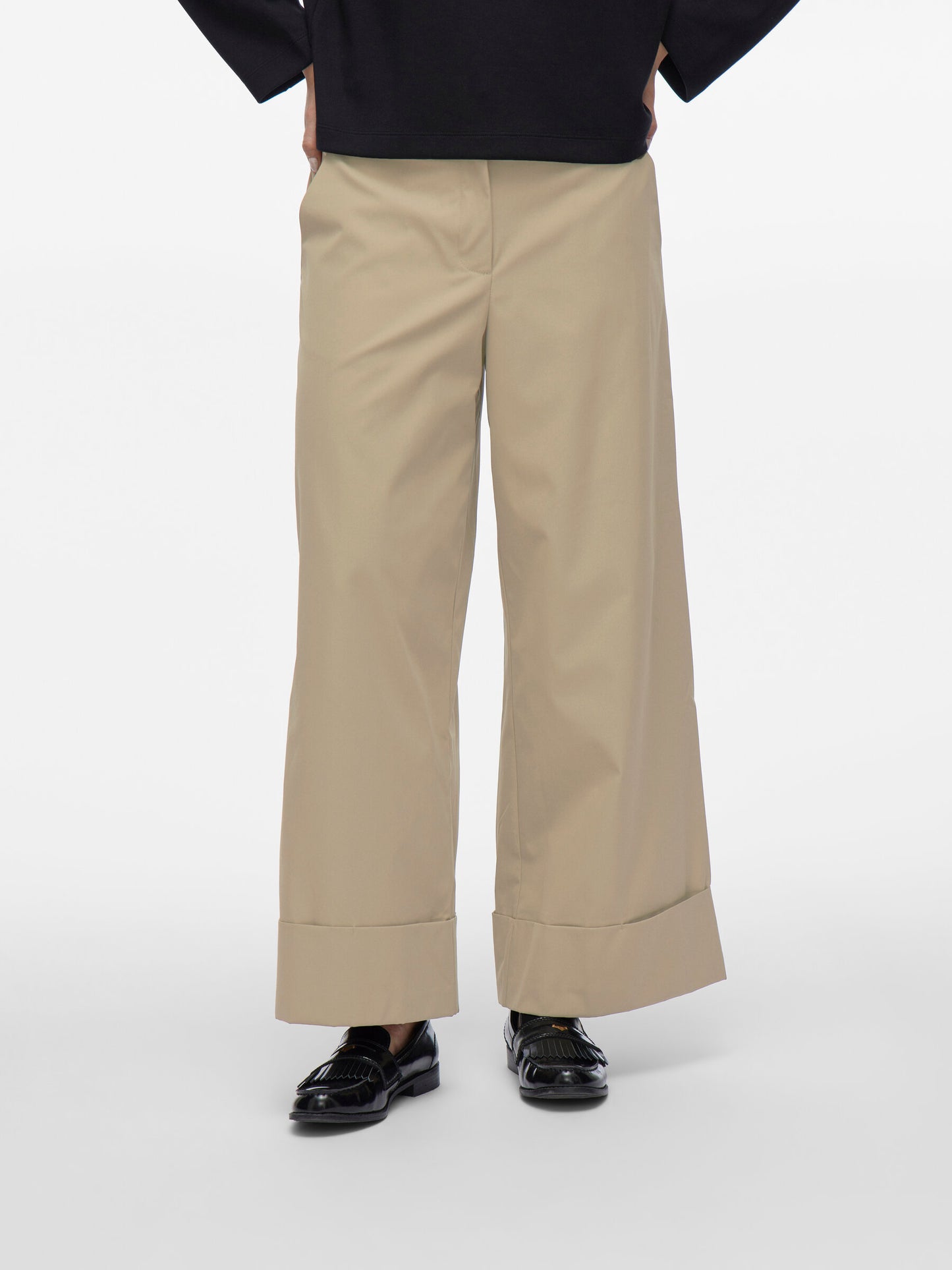 VL Visefrida 7/8 fold up pants - beige green