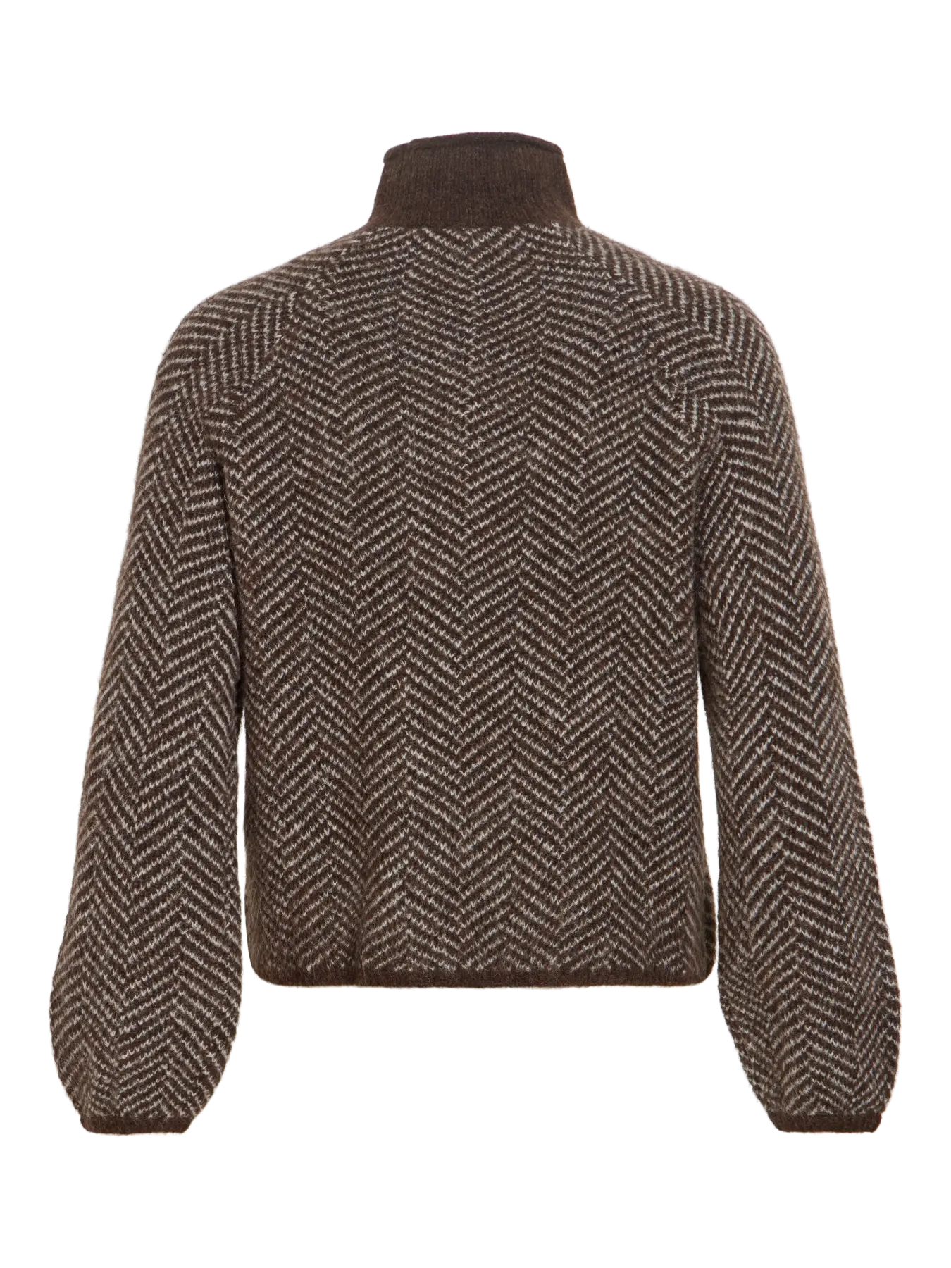 VL VILORY HIGH NECK L/S KNIT TOP STRIK BLUSE - BRUNLIG