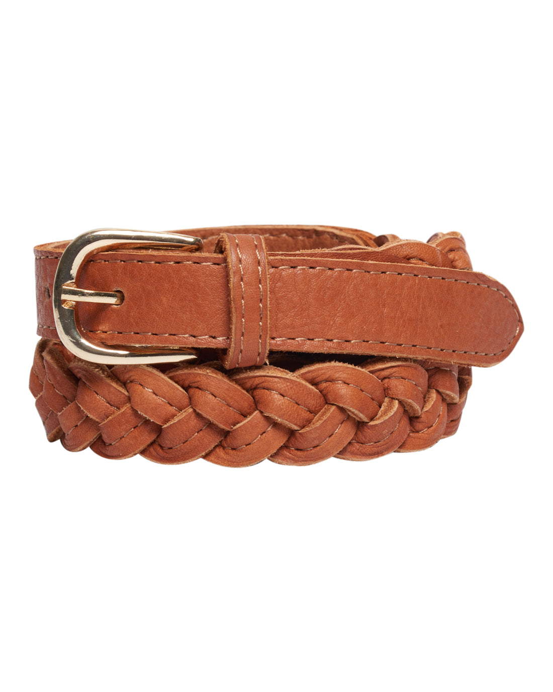 TS Braited belt - Cognac-gold