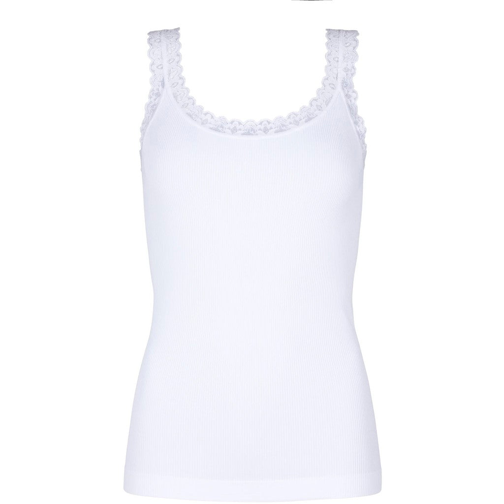 TS Frida Rib Top - Bainco hvid
