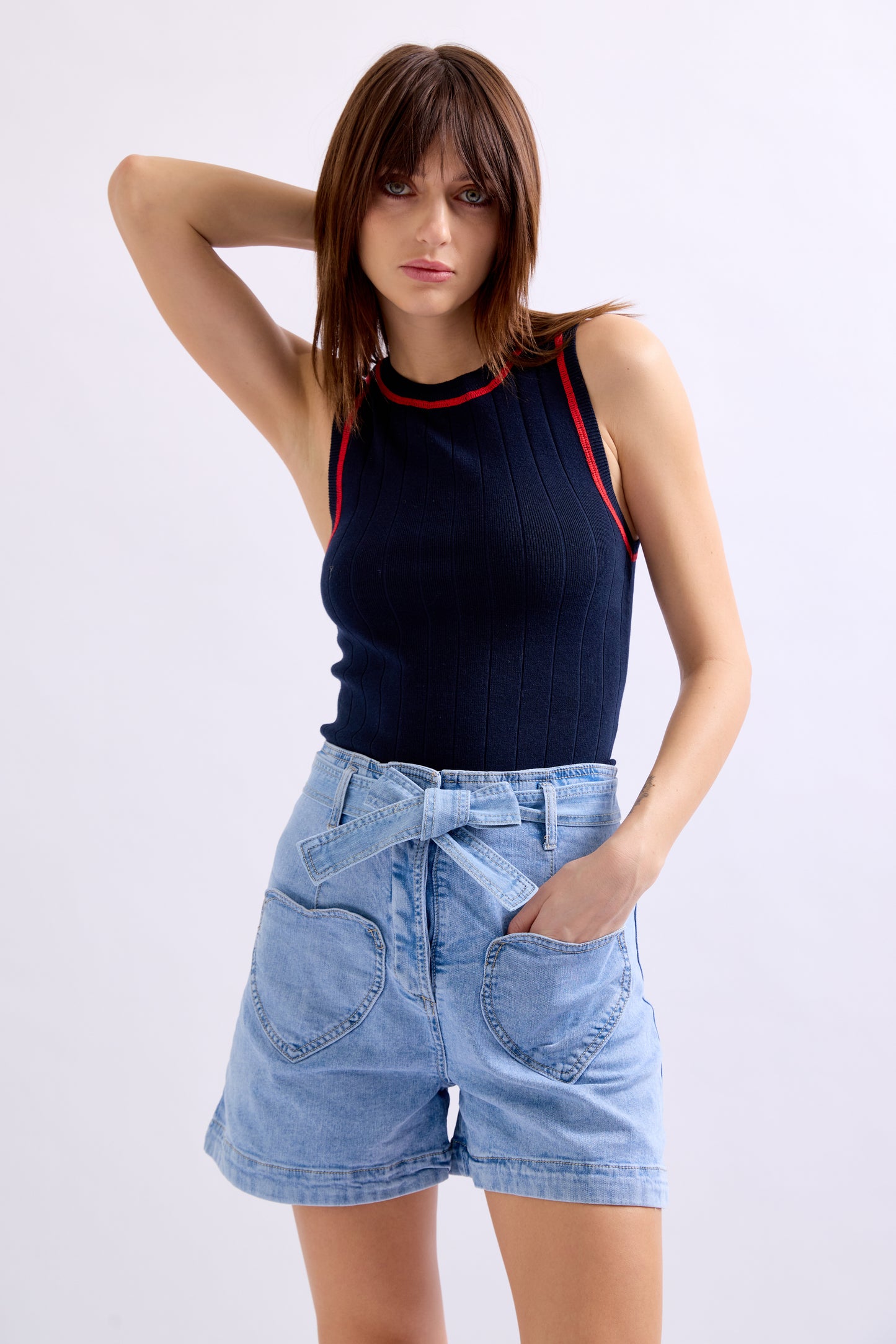 PdJ shorts - lys denim m/fine hjerte lommer