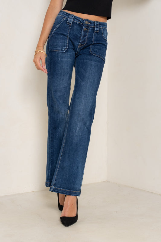 PdJ Bukser, mørkeblå m/vidde i ben - 98392