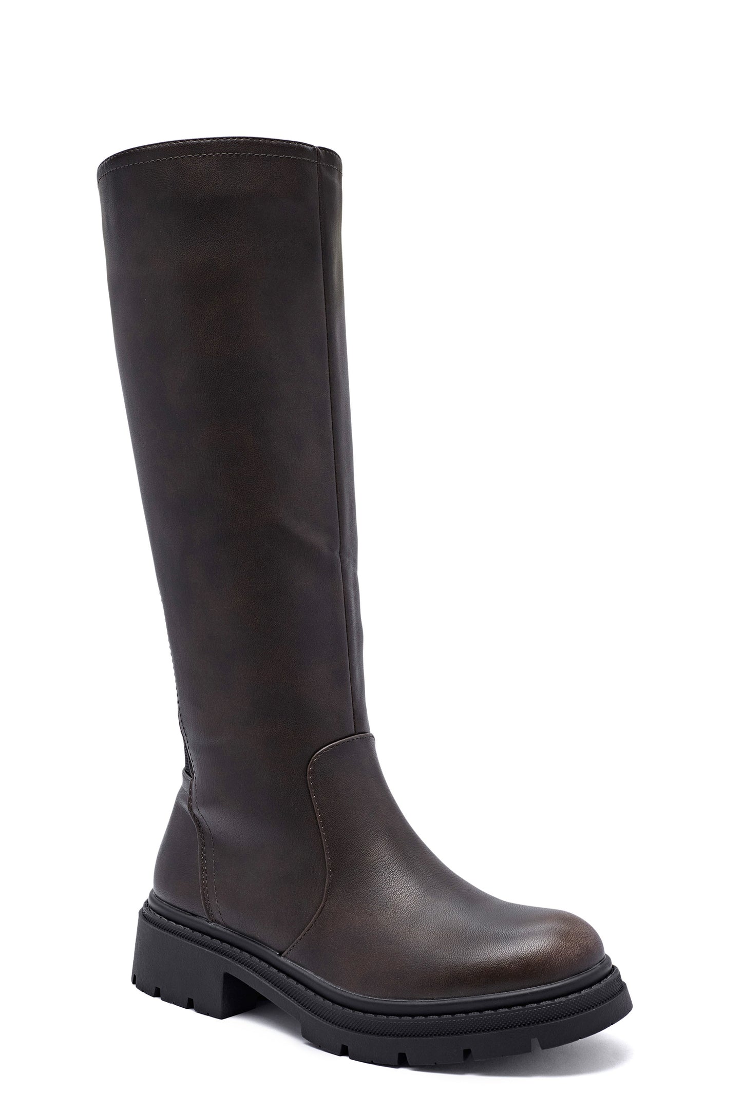 ER Støvler PU - lange m/lynlås - Chocolate brown