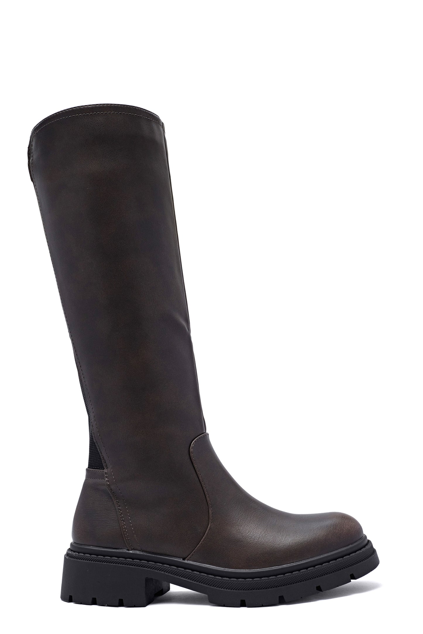 ER Støvler PU - lange m/lynlås - Chocolate brown