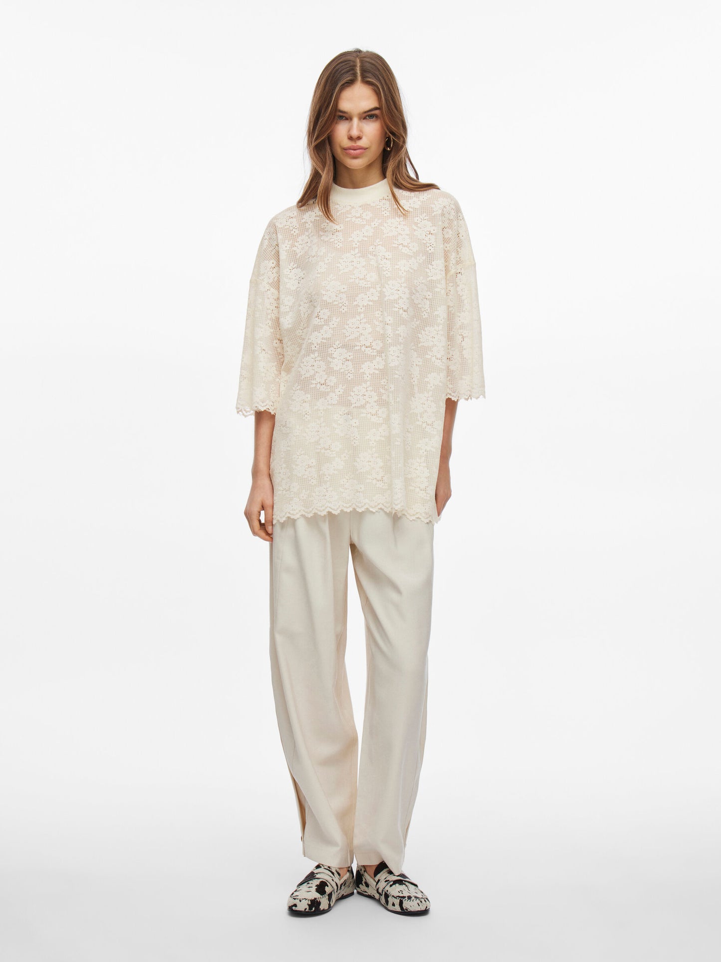 VL Vikolo 3/4 lace T-shirt - beige
