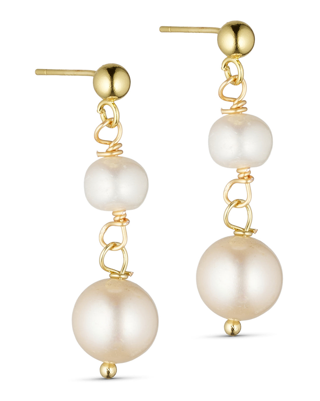 TS Jackie 2-stone pearl earring - natural-gold